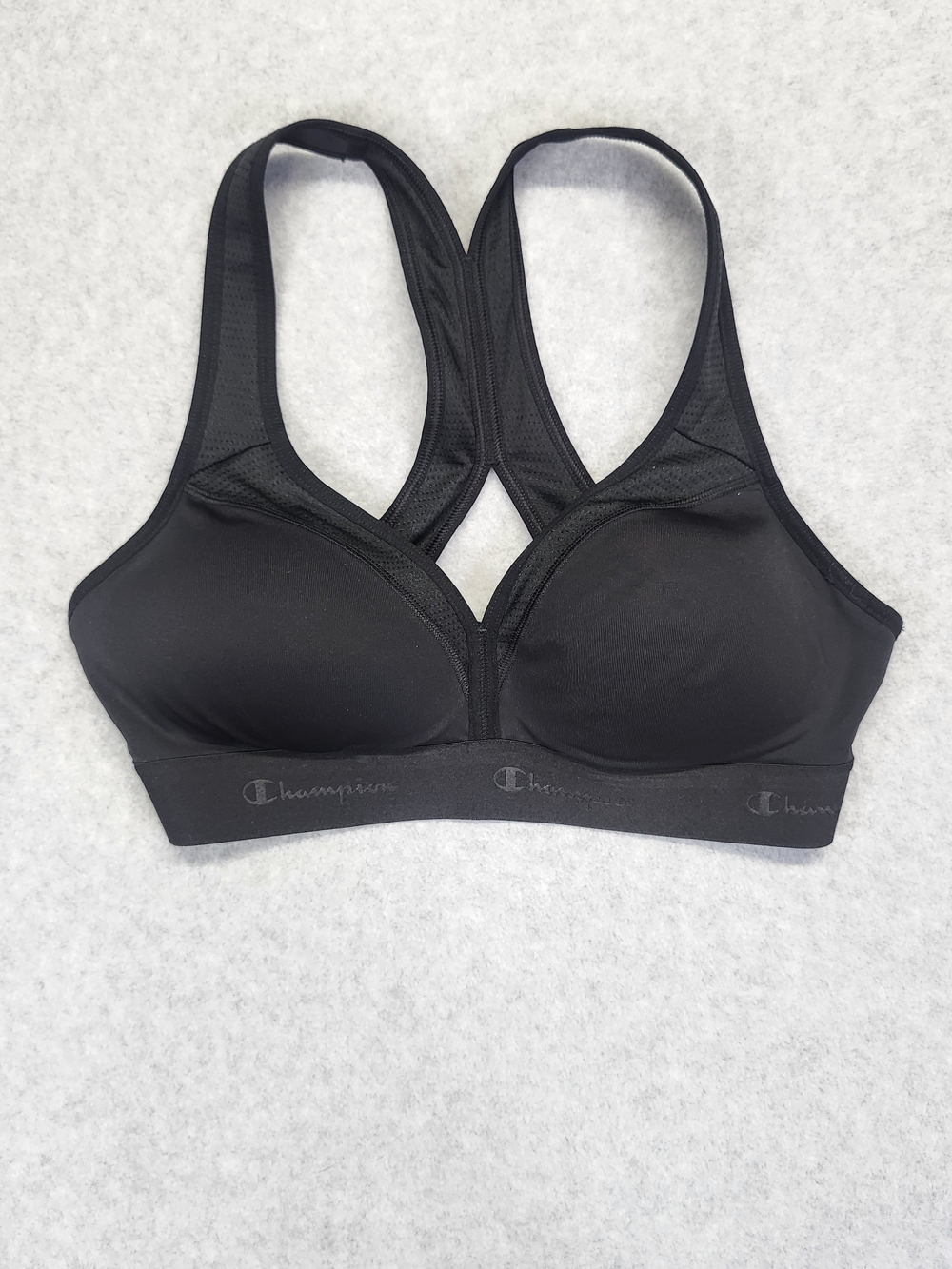 Champion Women's Black Crossback Sports Bra with Molded Cups